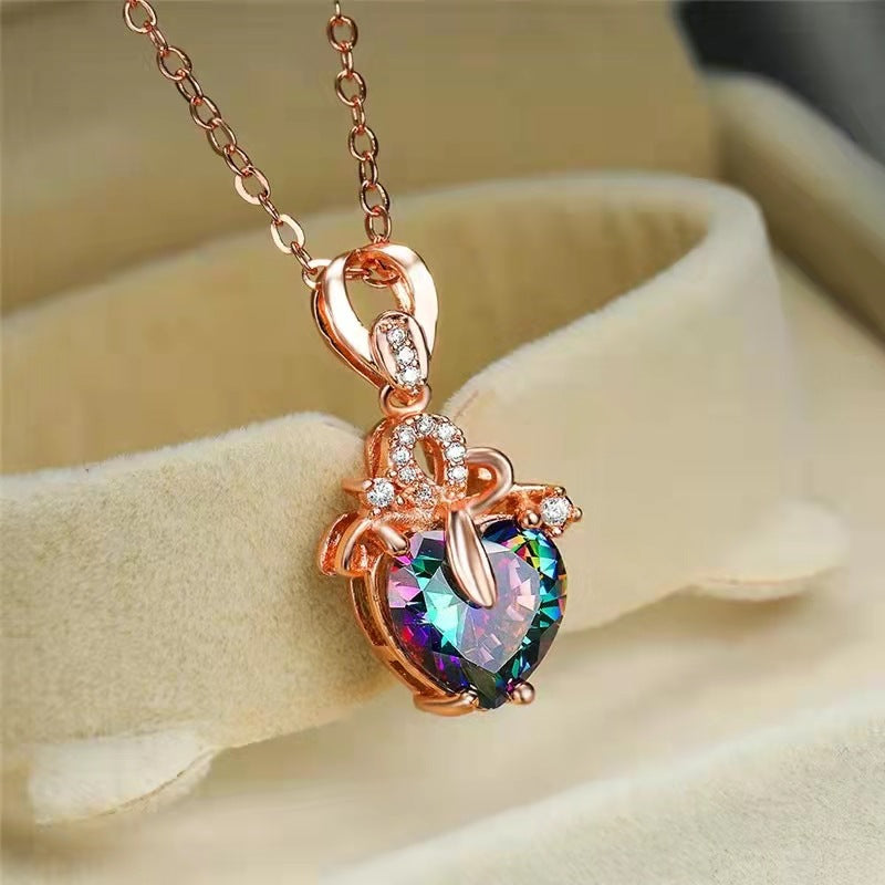 Wholesale Heart Shaped Diamond Crystal Necklace